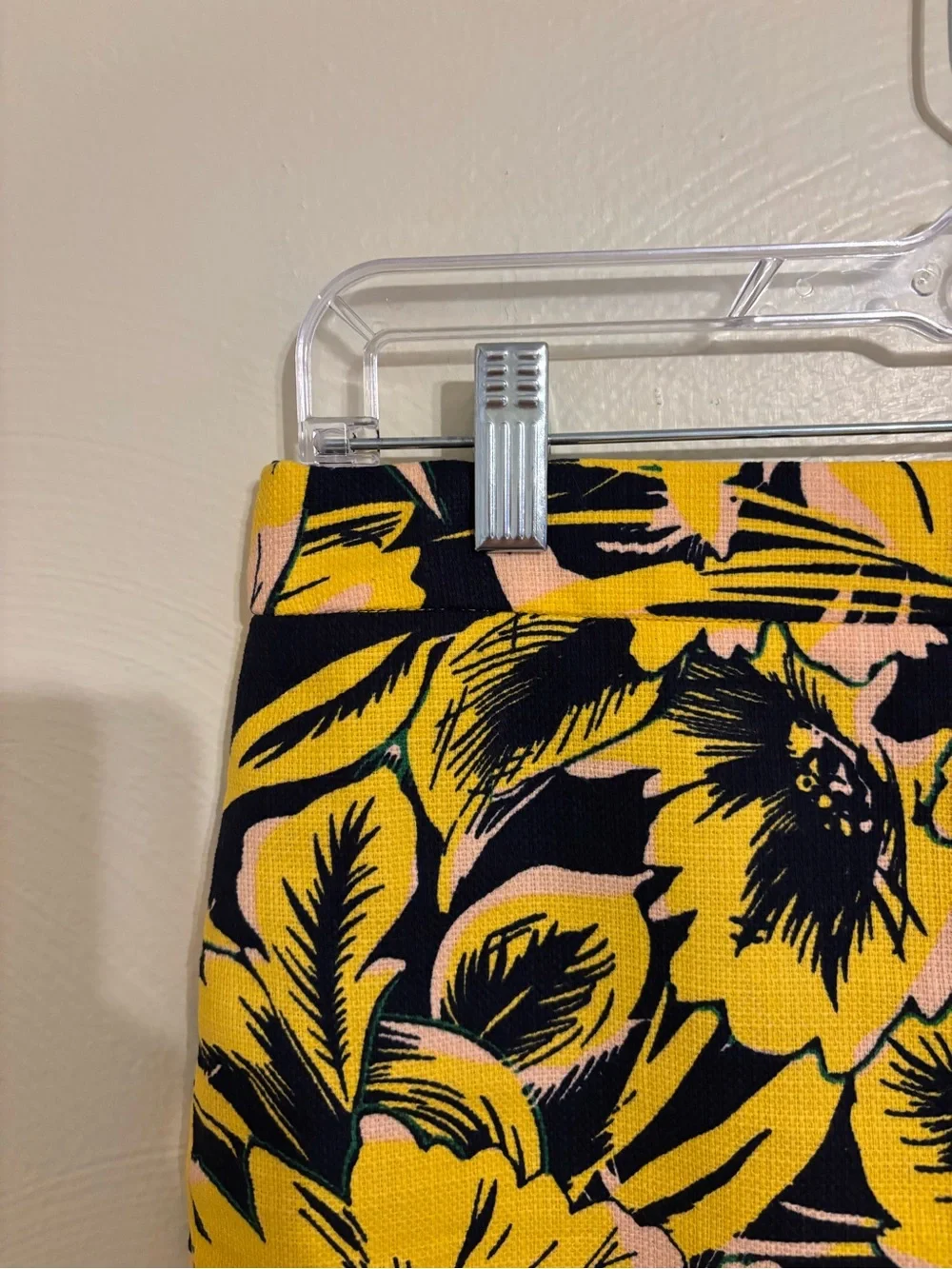 J.Crew Floral Pencil Skirt Yellow Black Cotton Size 0